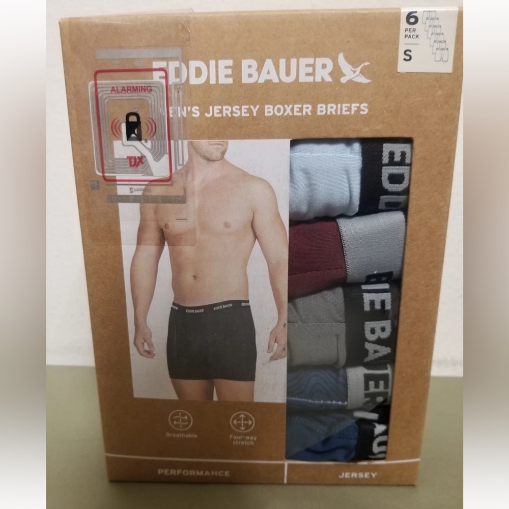 Eddie Bauer Men's Boxer Briefs - Light Blue, Maroon, Gray, Navy, Black 6 pk sz s